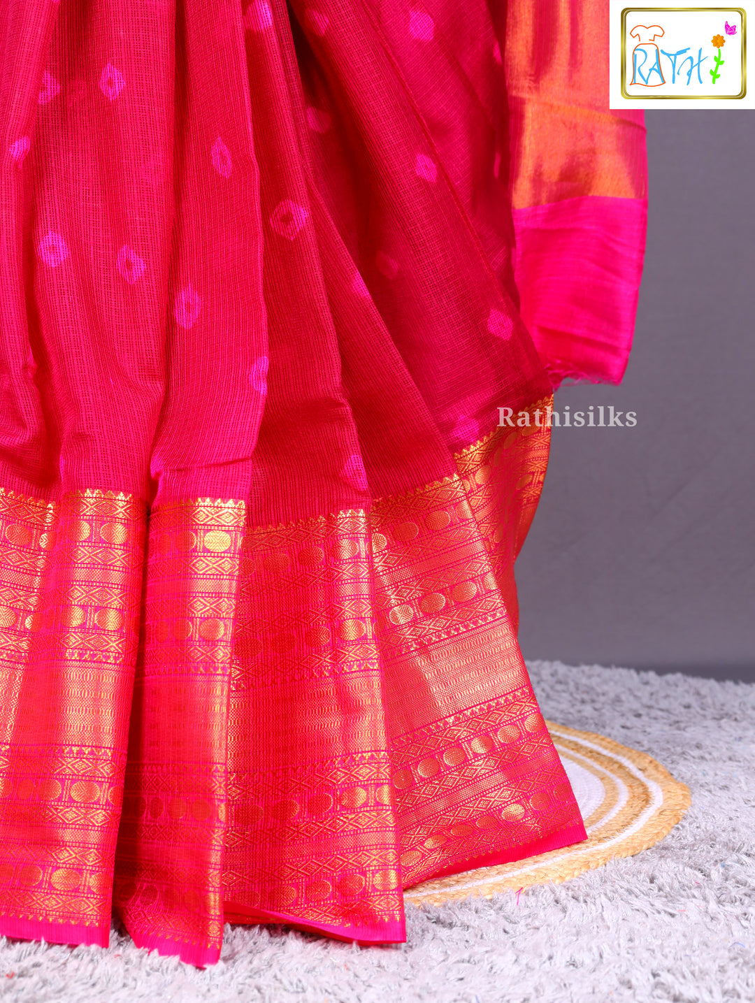 Festive Saree in Bright Pink