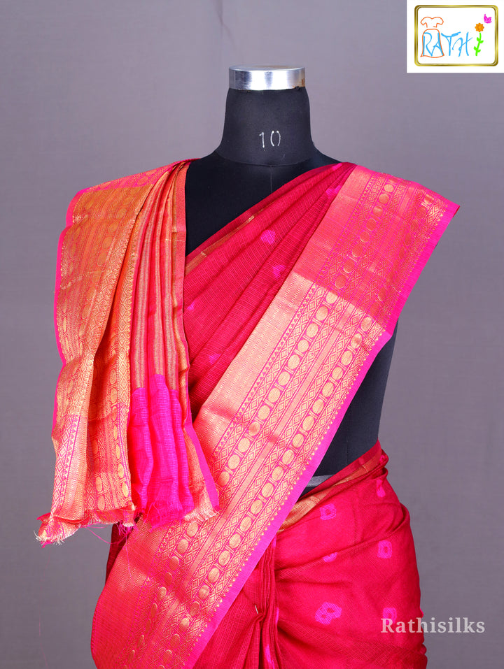 Festive Saree in Bright Pink