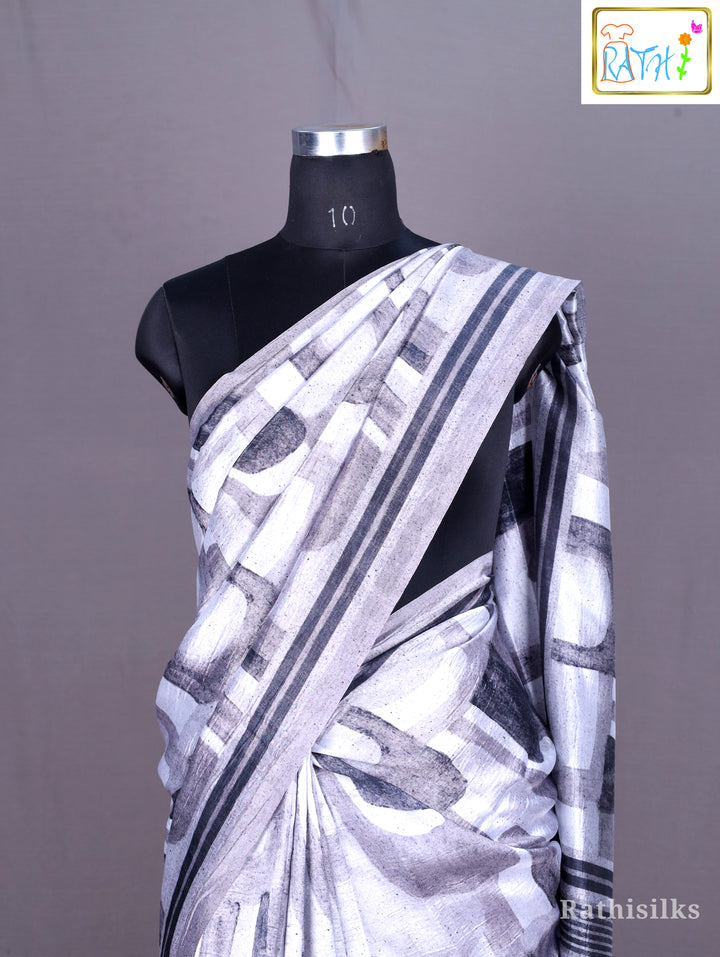 Modern Abstract Synthetic Saree