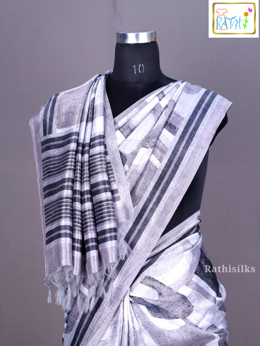 Modern Abstract Synthetic Saree