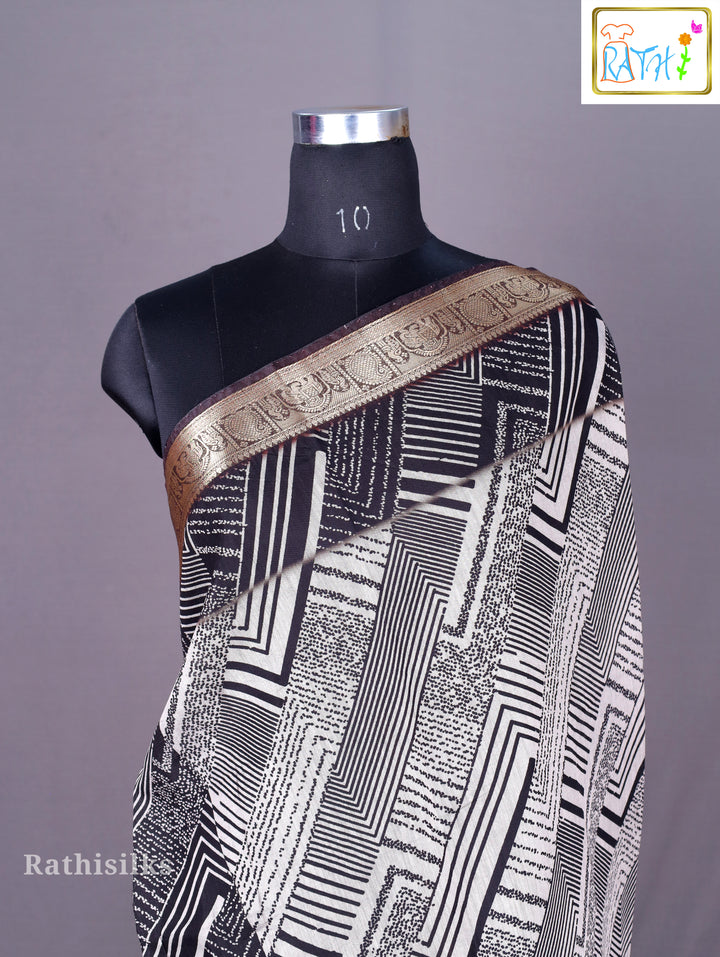 Elegant Neutral Synthetic Saree