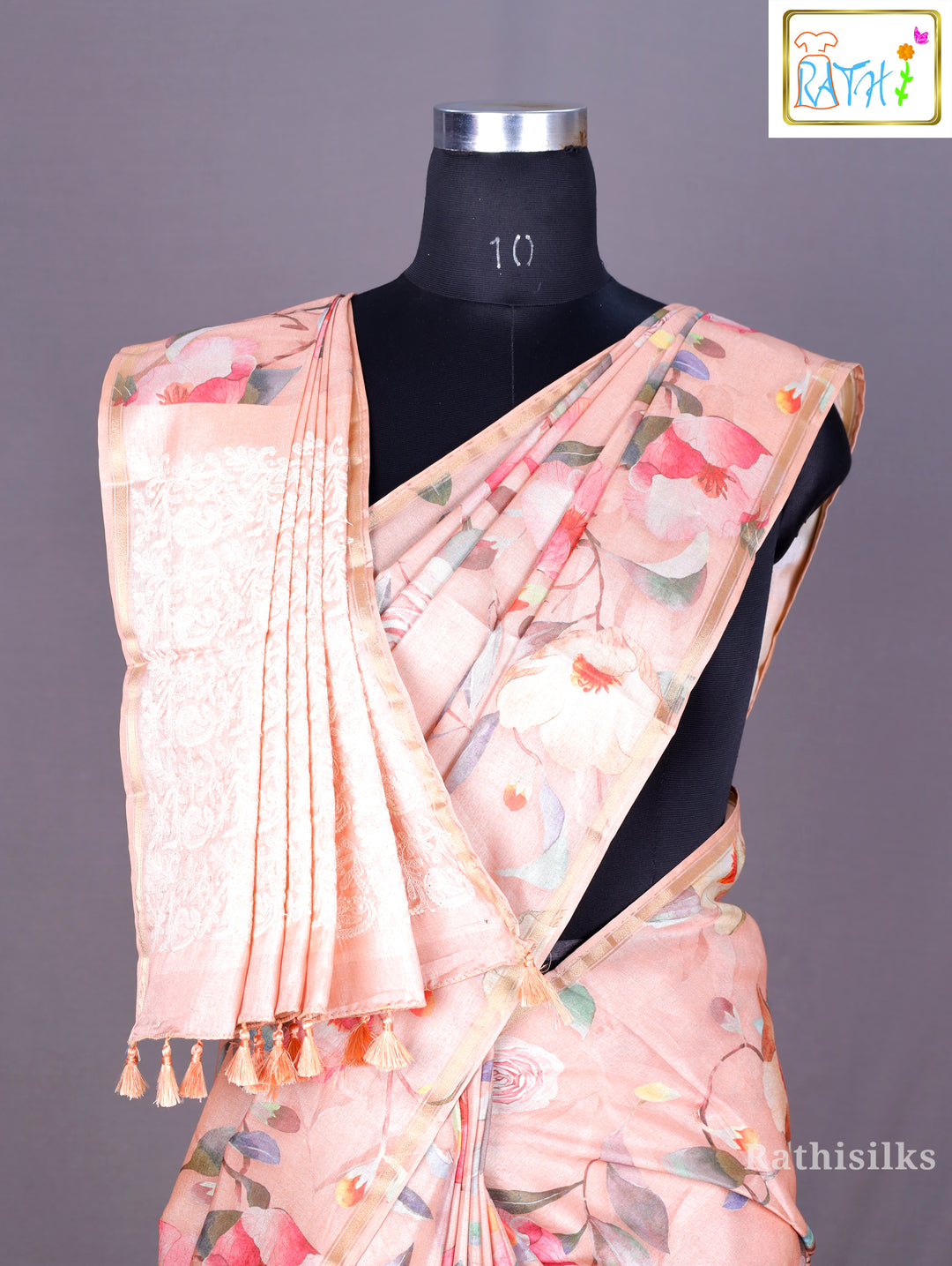 Soft Pastel Digital Print Synthetic Saree
