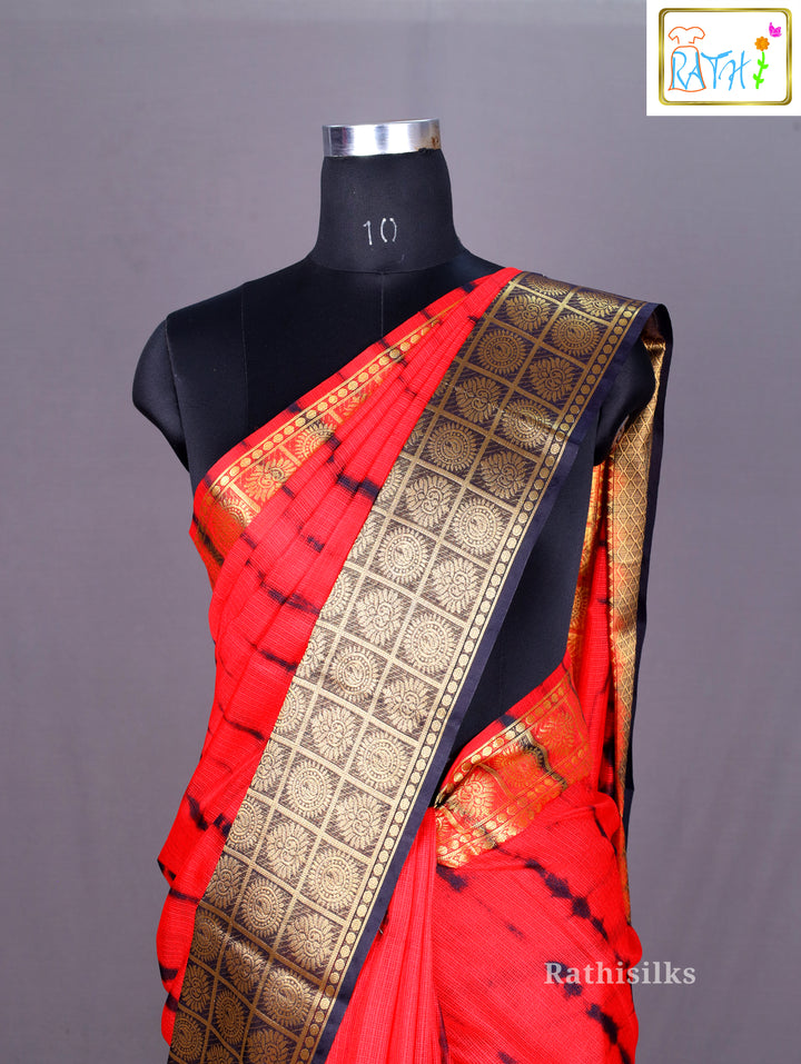 Vibrant Tie-Dye Synthetic Saree