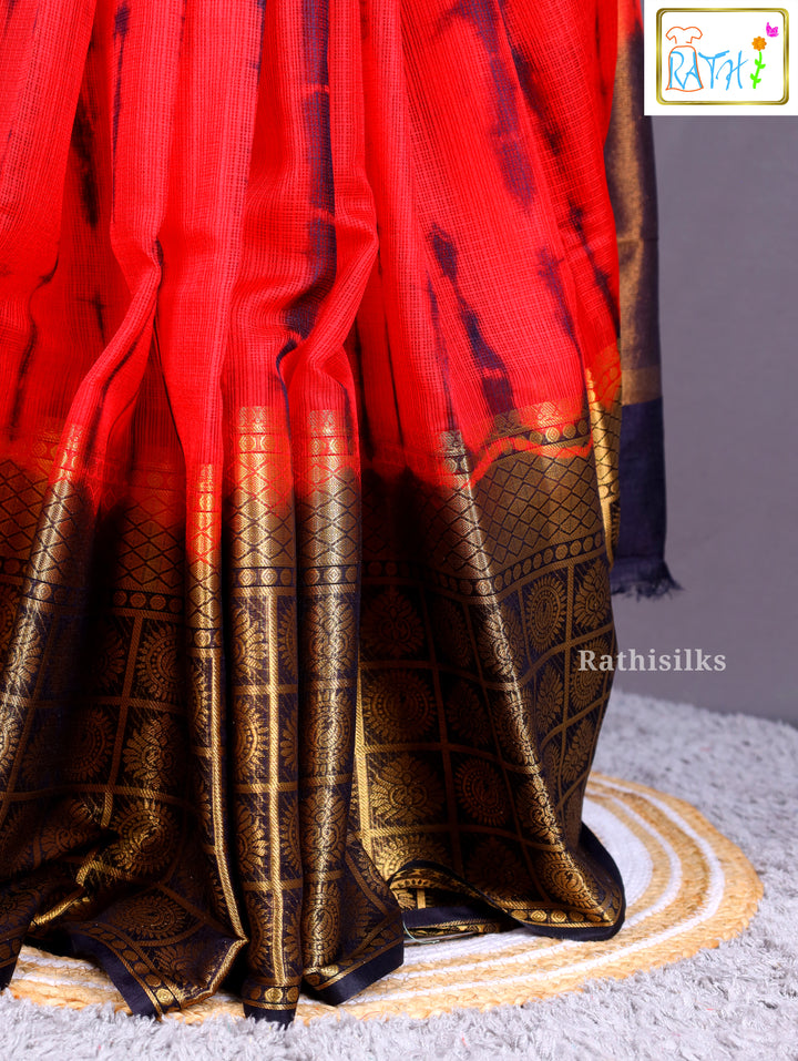 Vibrant Tie-Dye Synthetic Saree