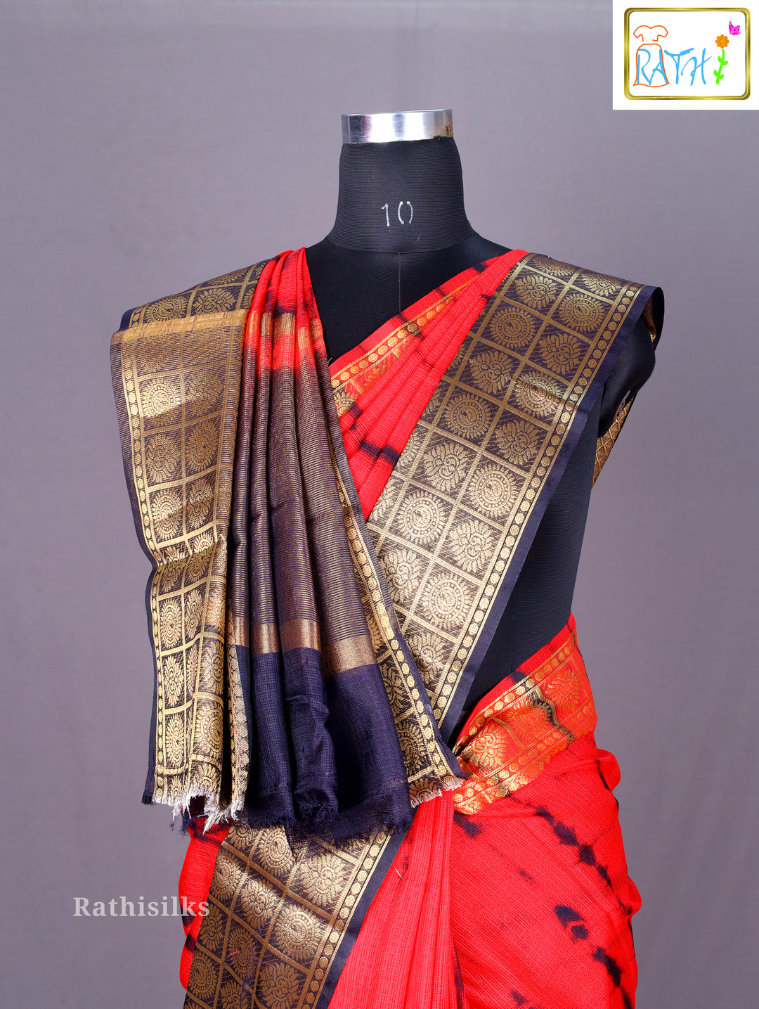 Vibrant Tie-Dye Synthetic Saree