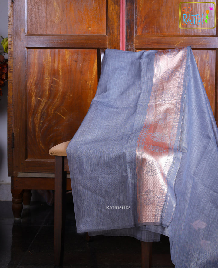 Antique Mustard-Gold Woven Leaf Motif Saree