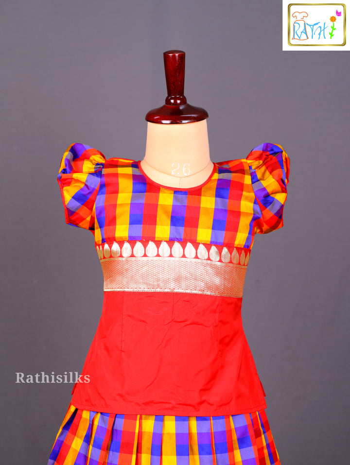 Vibrant Multi-Color Checked Pavadai Sattai