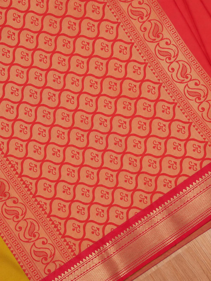 Divya — Mustard Olive Art Silk Saree