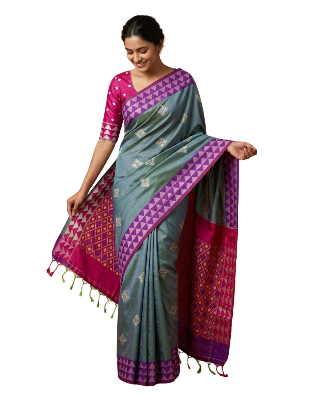 Citra - Teel green Synthetic Art Saree