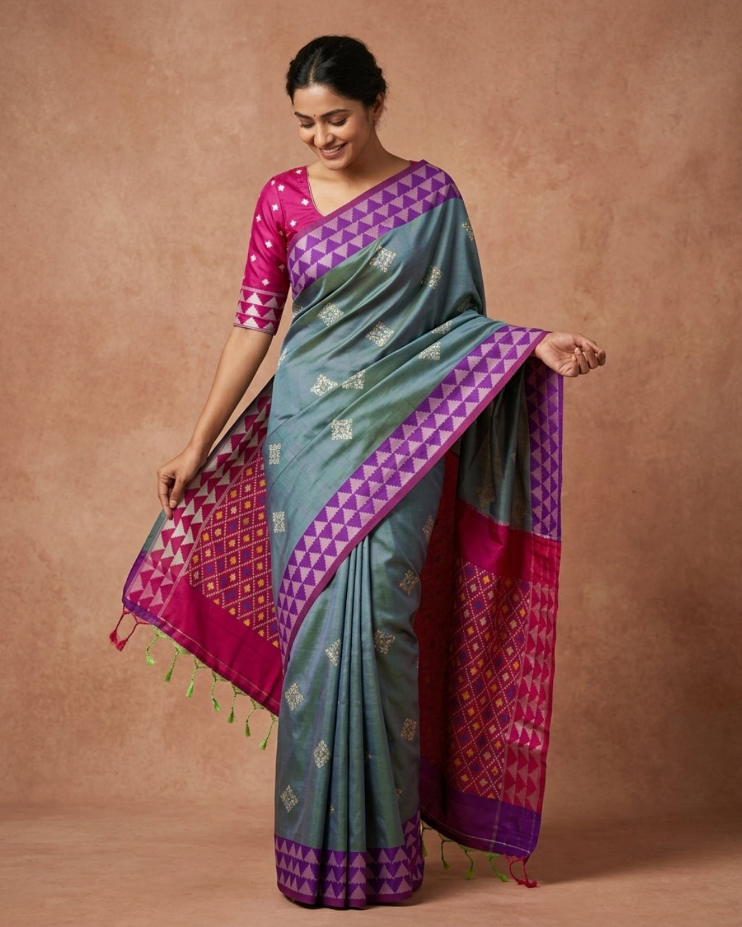 Citra - Teel green Synthetic Art Saree