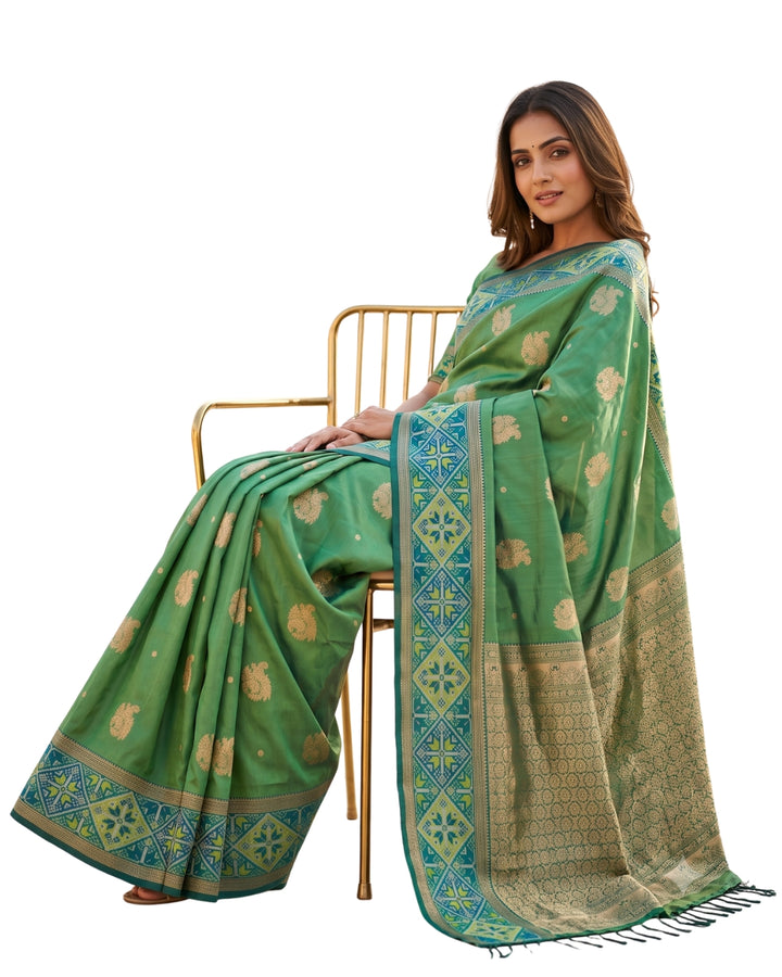 Nilaharita - Mint Green Synthetic Art Saree