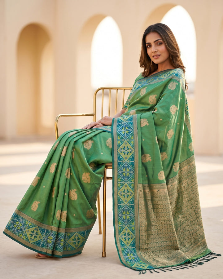 Nilaharita - Mint Green Synthetic Art Saree