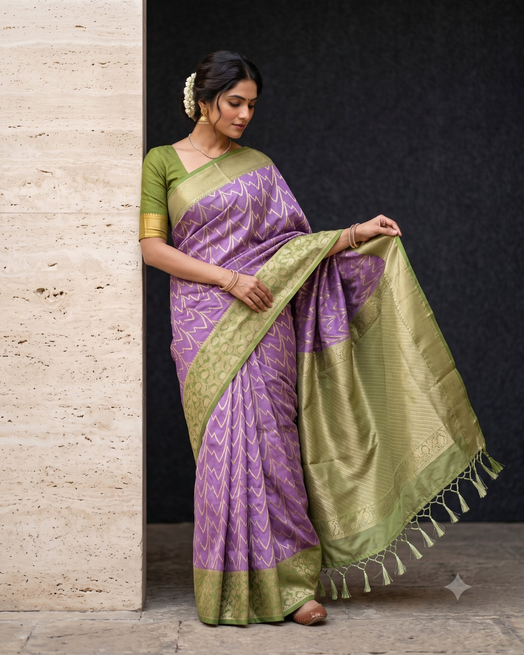 Amirtha — Lavender Tana Art Silk Saree