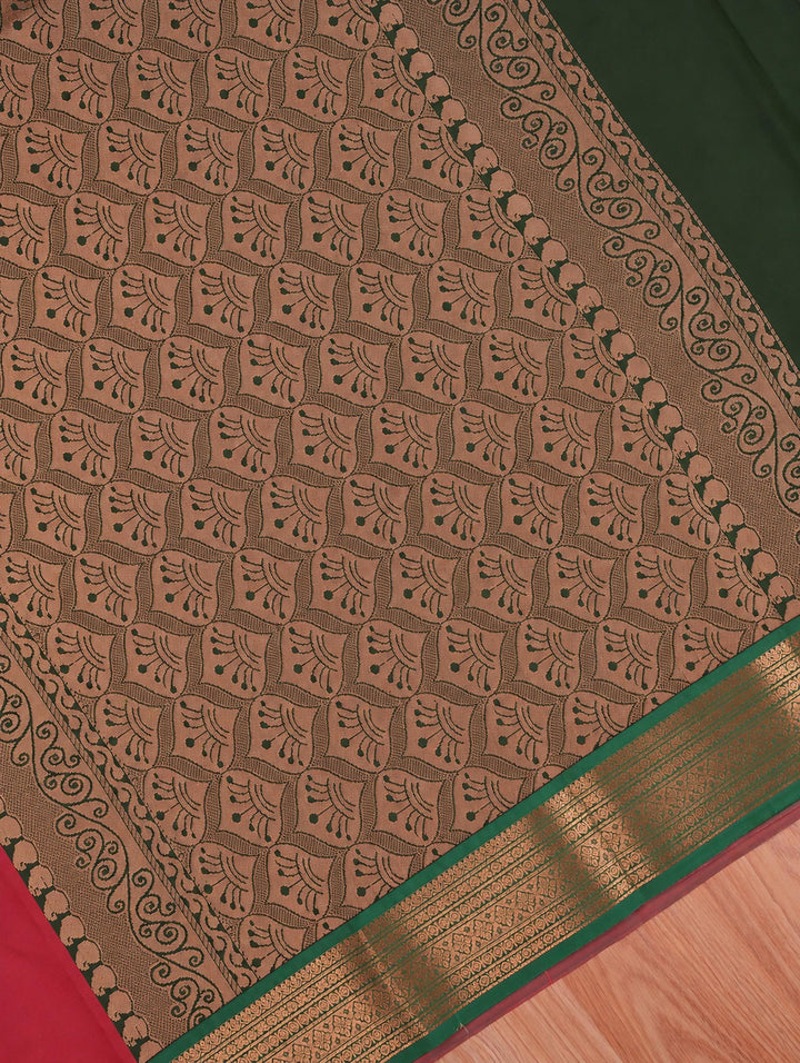Radha — Brick Red Art Silk Saree
