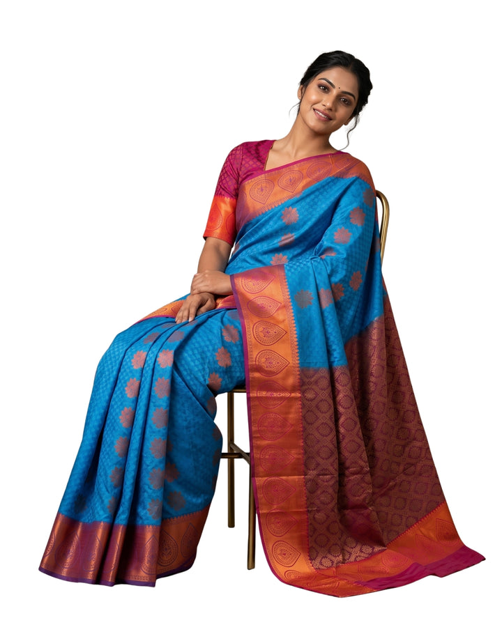 Mehgana - Ocean Blue Tana Art Saree – Tana art silk | Rathi Silks, Salem