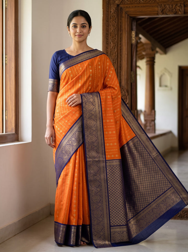 Geetha — Mustard Tana Art Silk Saree