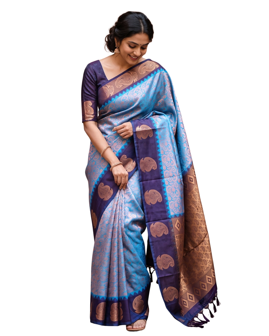Blue Art Silk Saree