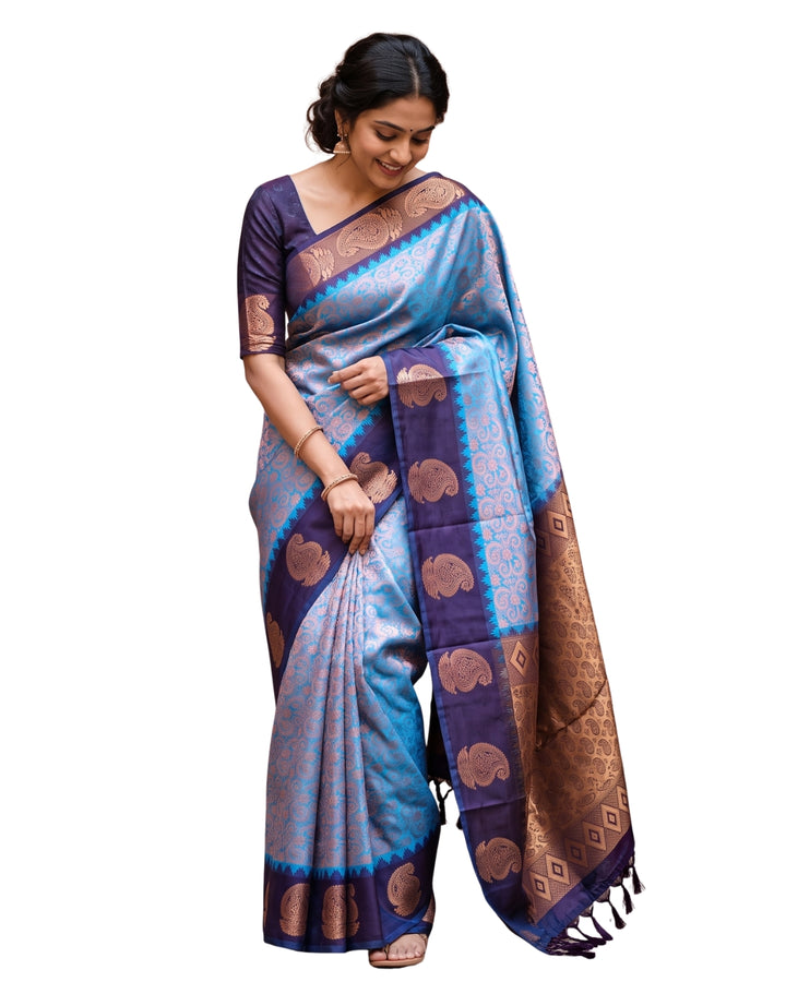 Blue Art Silk Saree