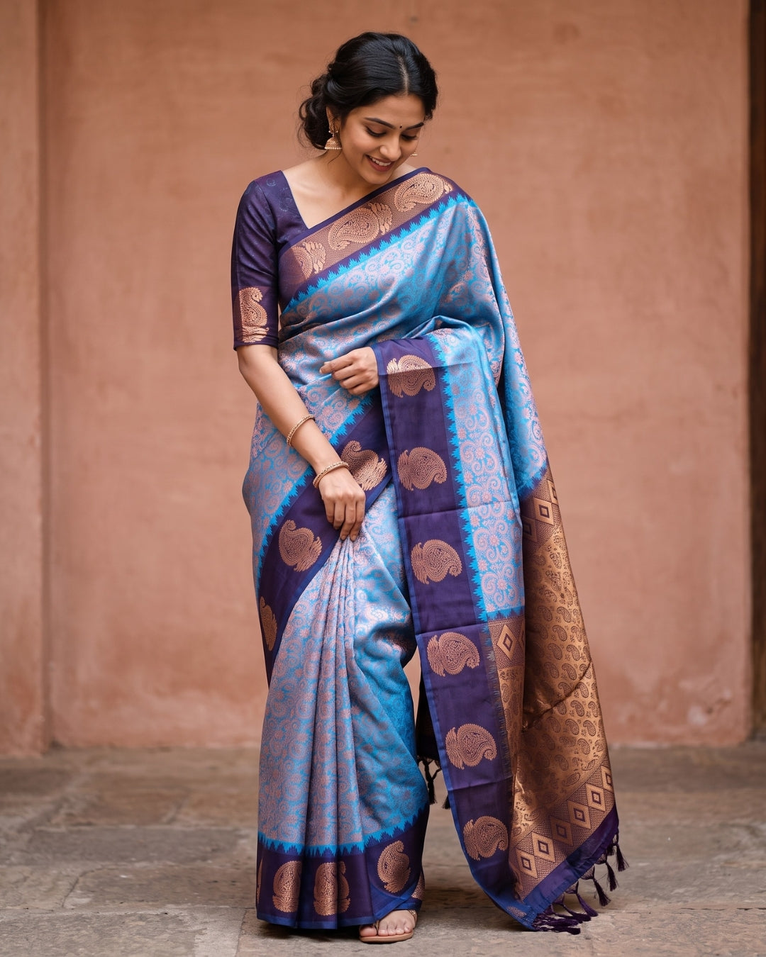 Blue Art Silk Saree