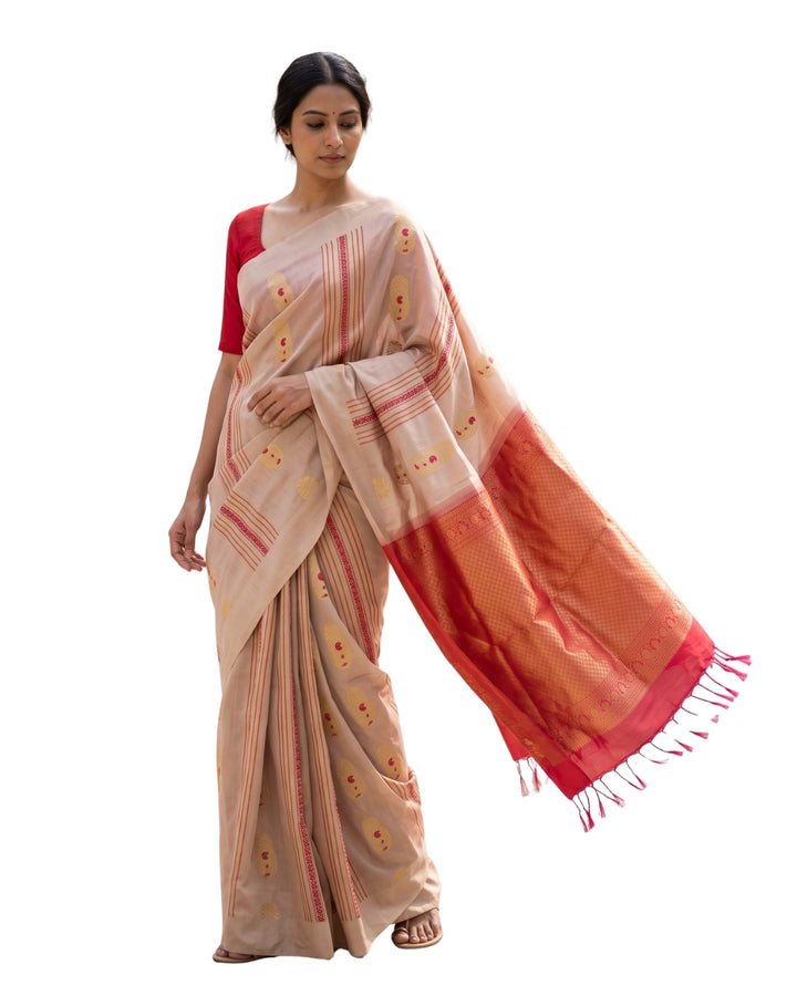 Ilavarasi — Grey Pink Tana Art Silk Saree