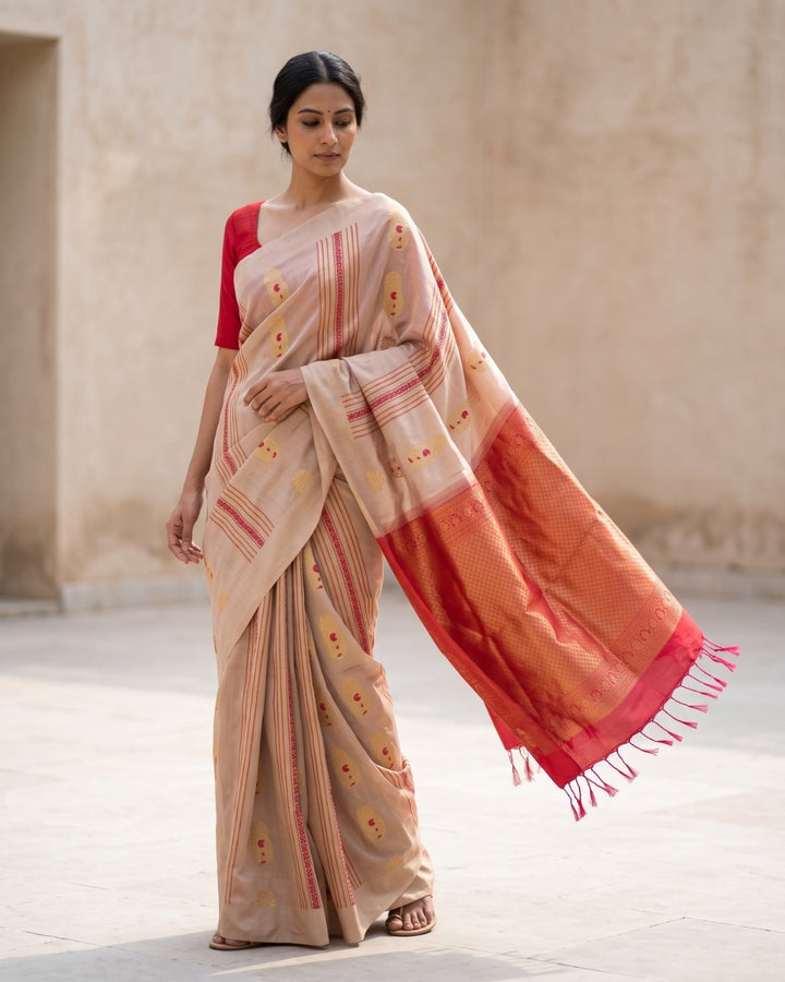 Ilavarasi — Grey Pink Tana Art Silk Saree
