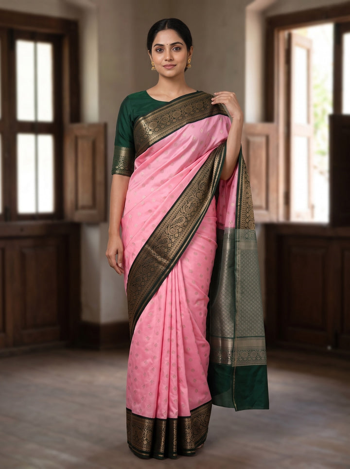 Anbu — Pink Tana Art Silk Saree