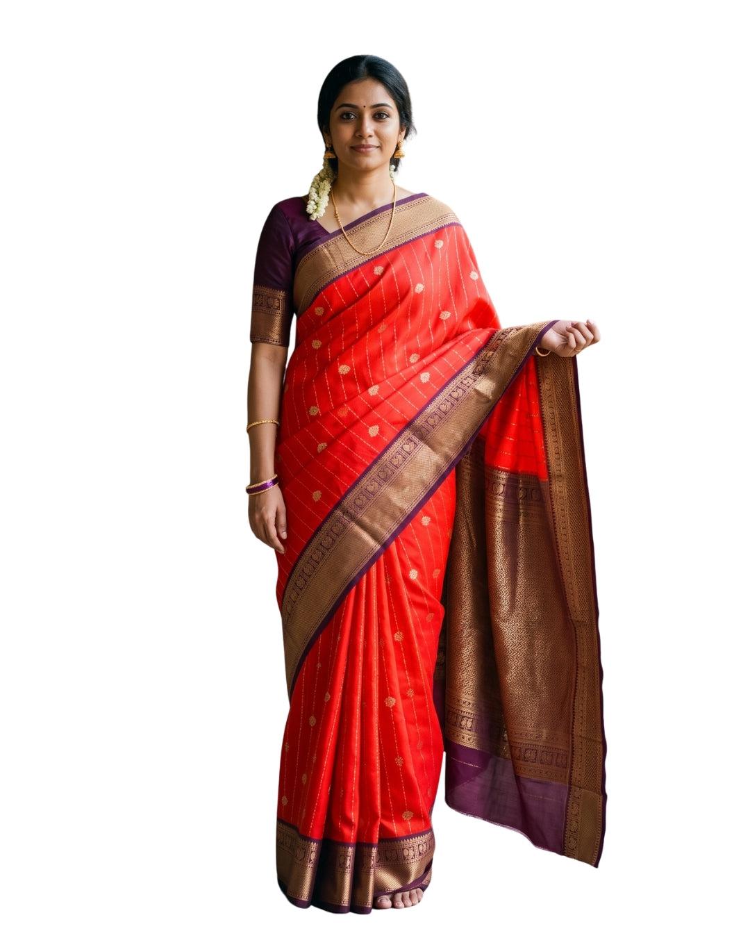 Rohini — Red Tana Art Silk Saree | Rathi Silks, Salem