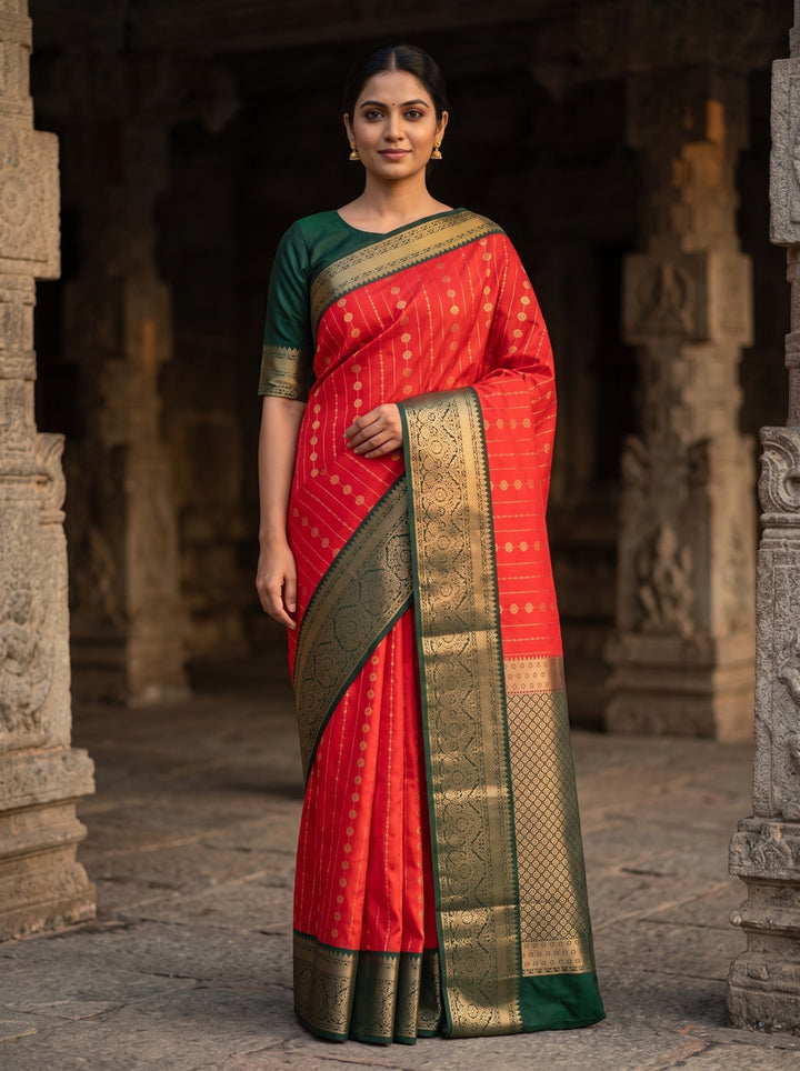 Kavitha — Orange Tana Art Silk Saree