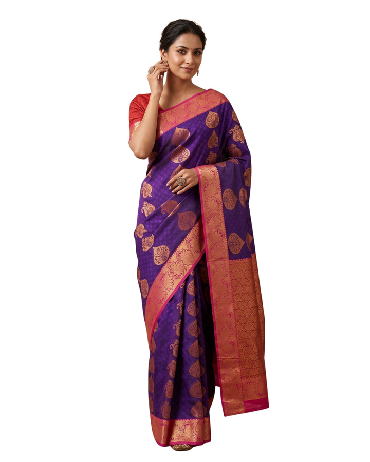 Kalyani- Royal Violet tana Art Saree