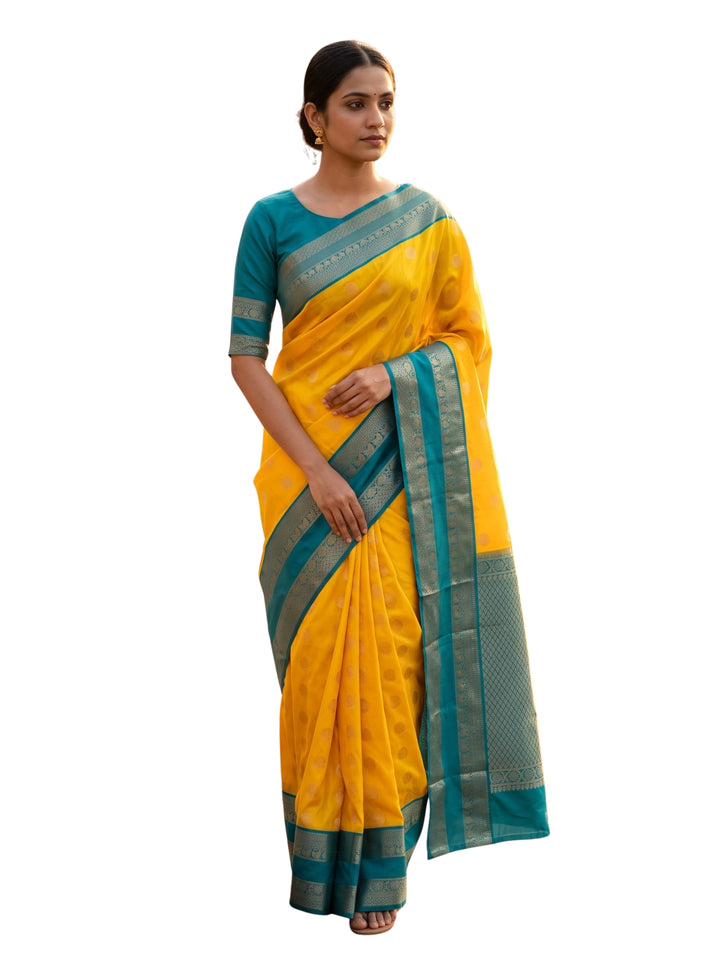 Bhanu — Yellow Tana Art Silk Saree