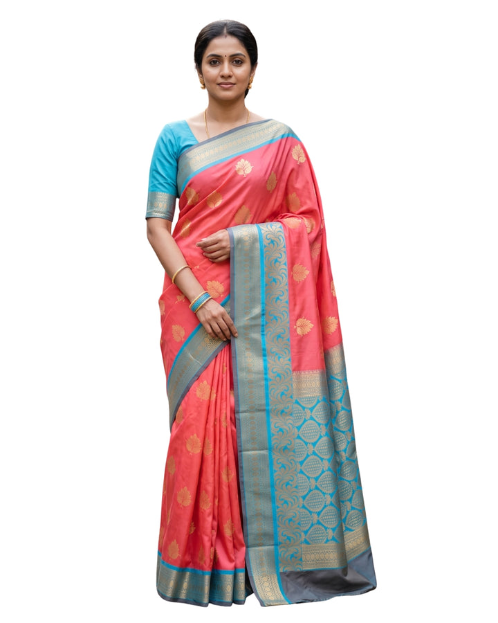 Dhanya — Dusty Rose Art Silk Saree