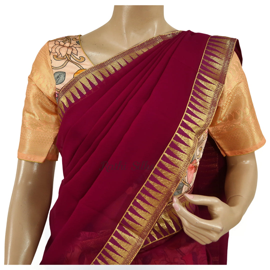 Floral Printed Half Saree