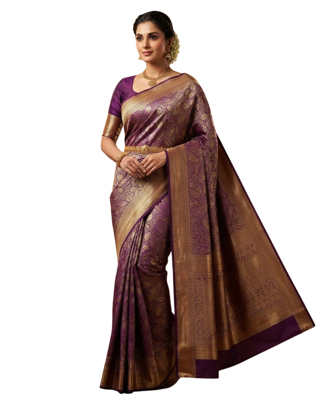 Art Fancy Self Resham Brocade Saree