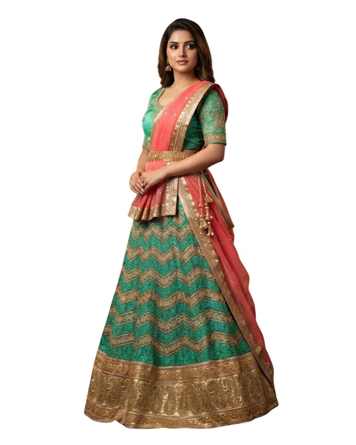 Sophisticated Teal Green Lehenga