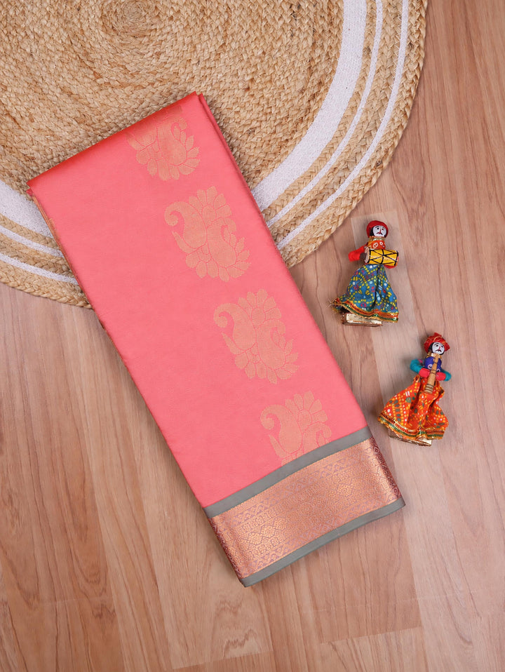 Kaviya — Salmon Pink Art Silk Saree