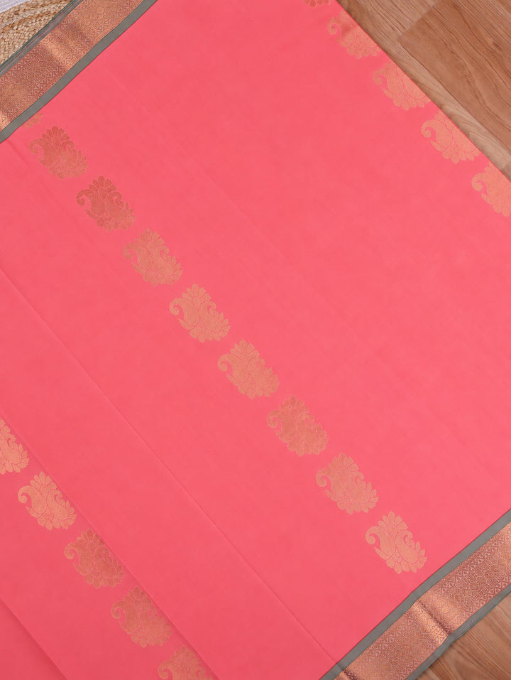 Kaviya — Salmon Pink Art Silk Saree