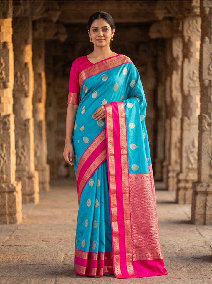 Sangeetha — Sky Blue Tana Art Silk Saree