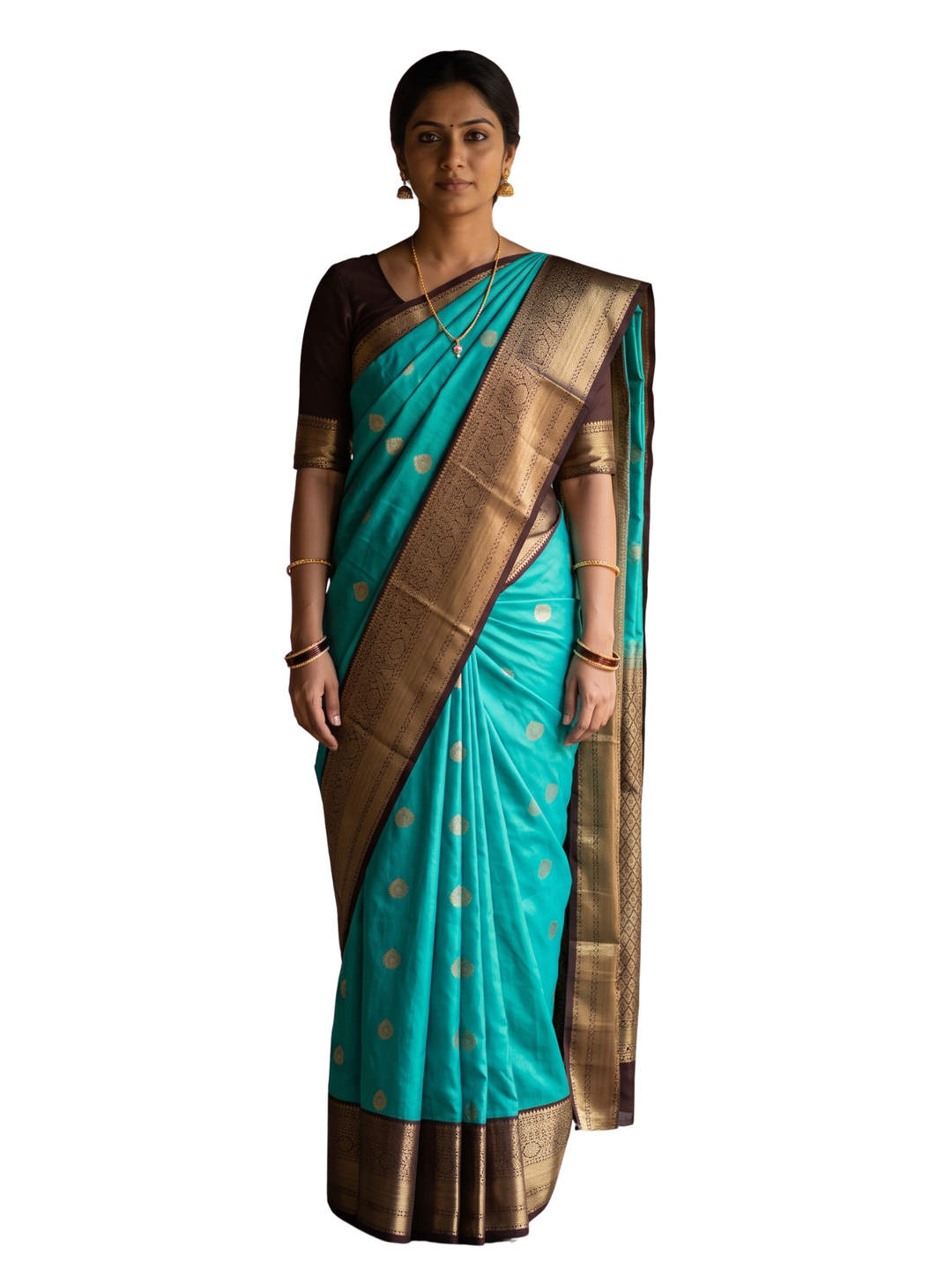 Brindha — Sea Green Tana Art Silk Saree
