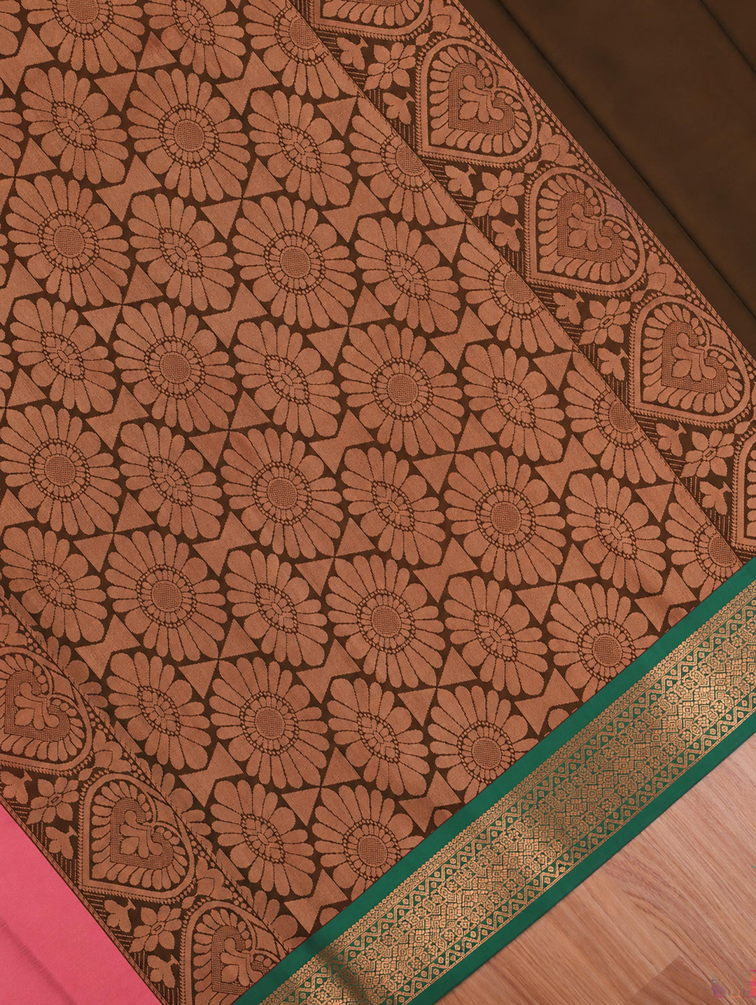 Kaviya — Salmon Pink Art Silk Saree