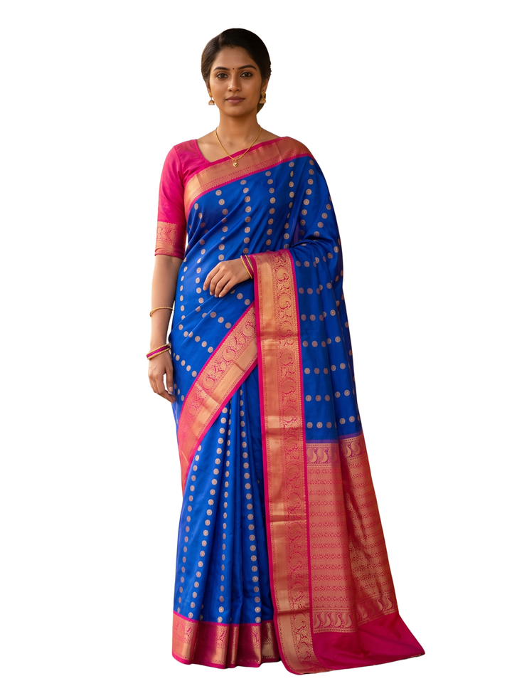 Vanaja — Blue Tana Art Silk Saree