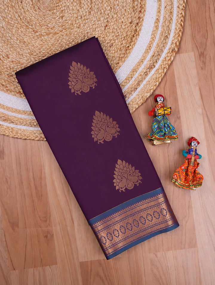 Kausalya — Deep Purple Art Silk Saree