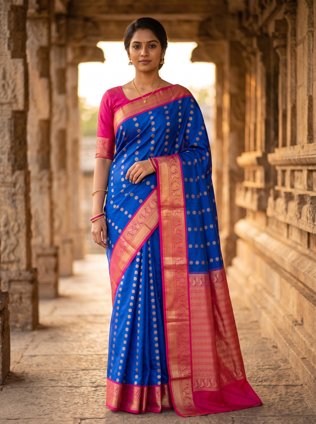 Vanaja — Blue Tana Art Silk Saree