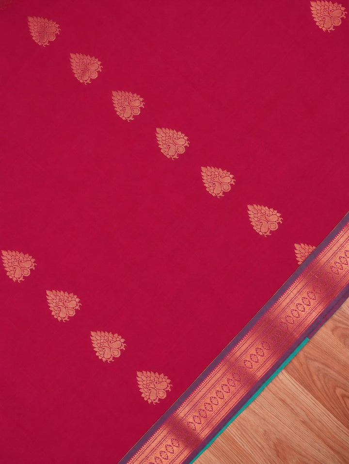 Jaya — Magenta Pink Art Silk Saree – body