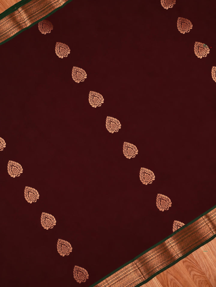 Thilaka — Dark Brown Art Silk Saree