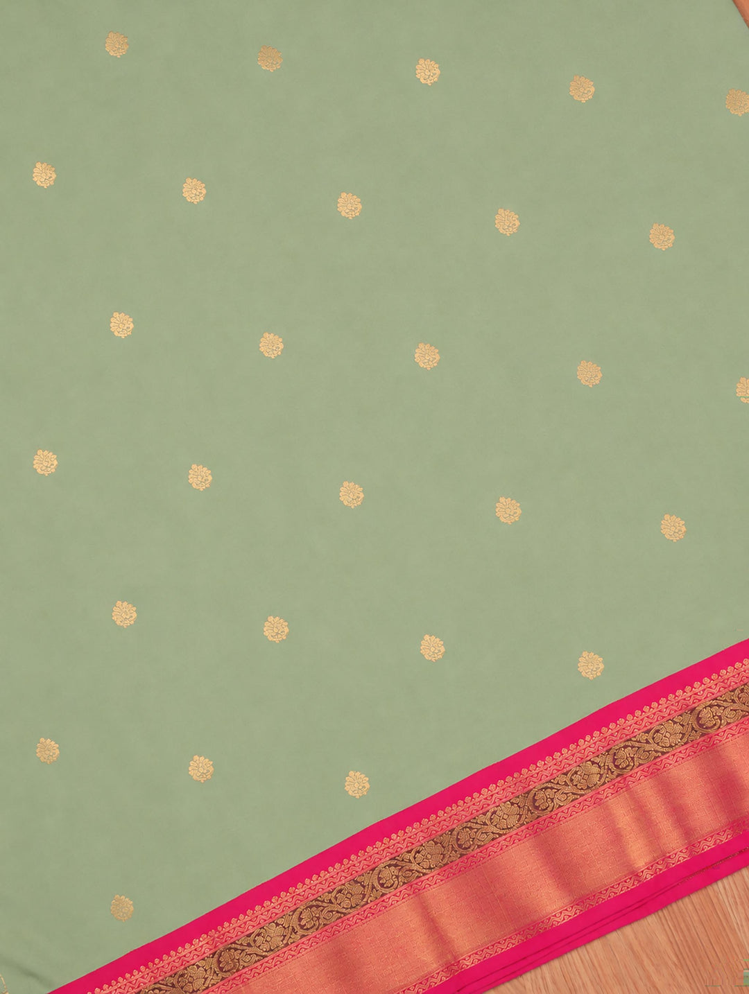 Tharini — Sage Green Tana Art Silk Saree – body