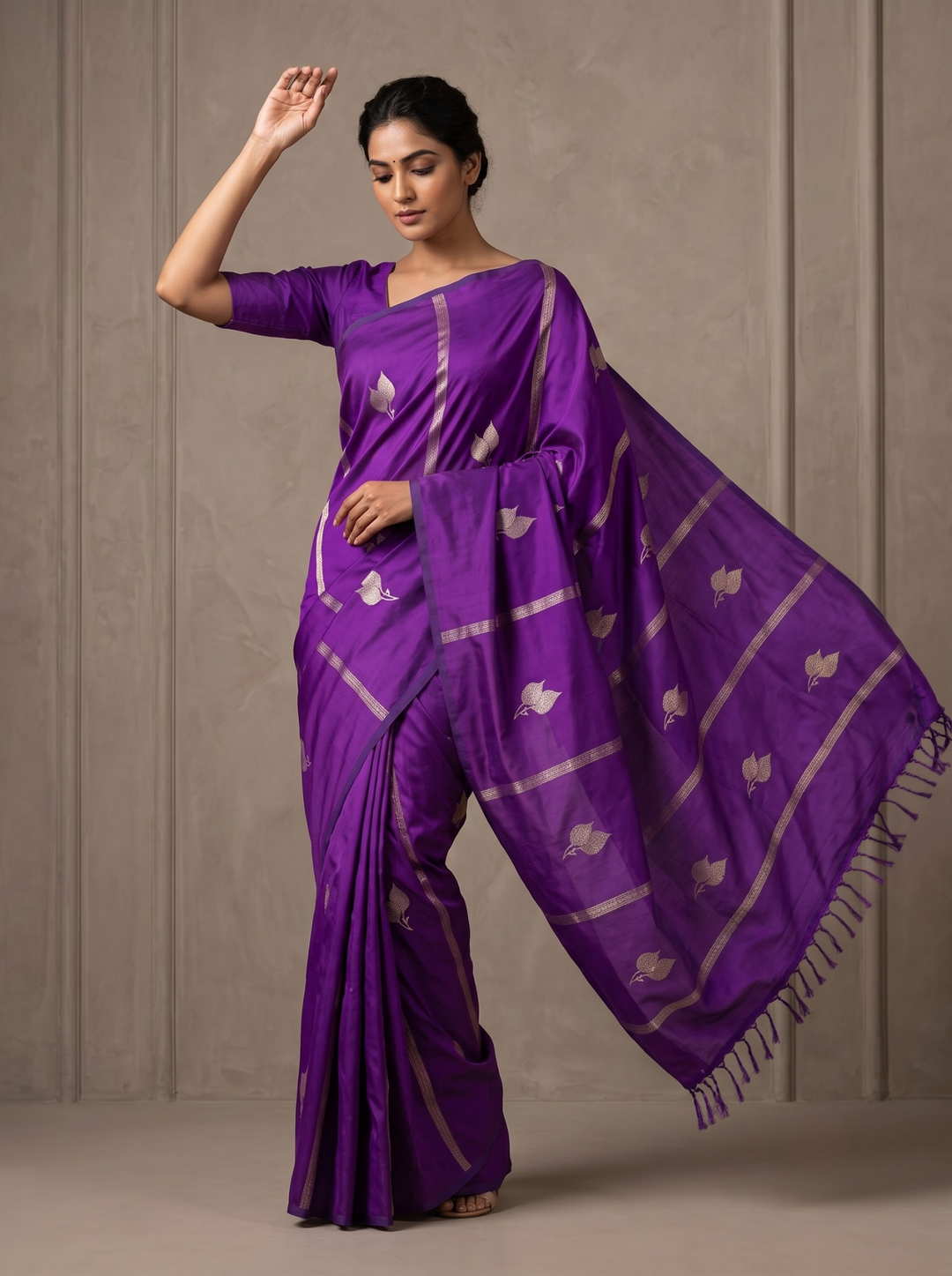 Vasuki — Purple Tana Art Silk Saree
