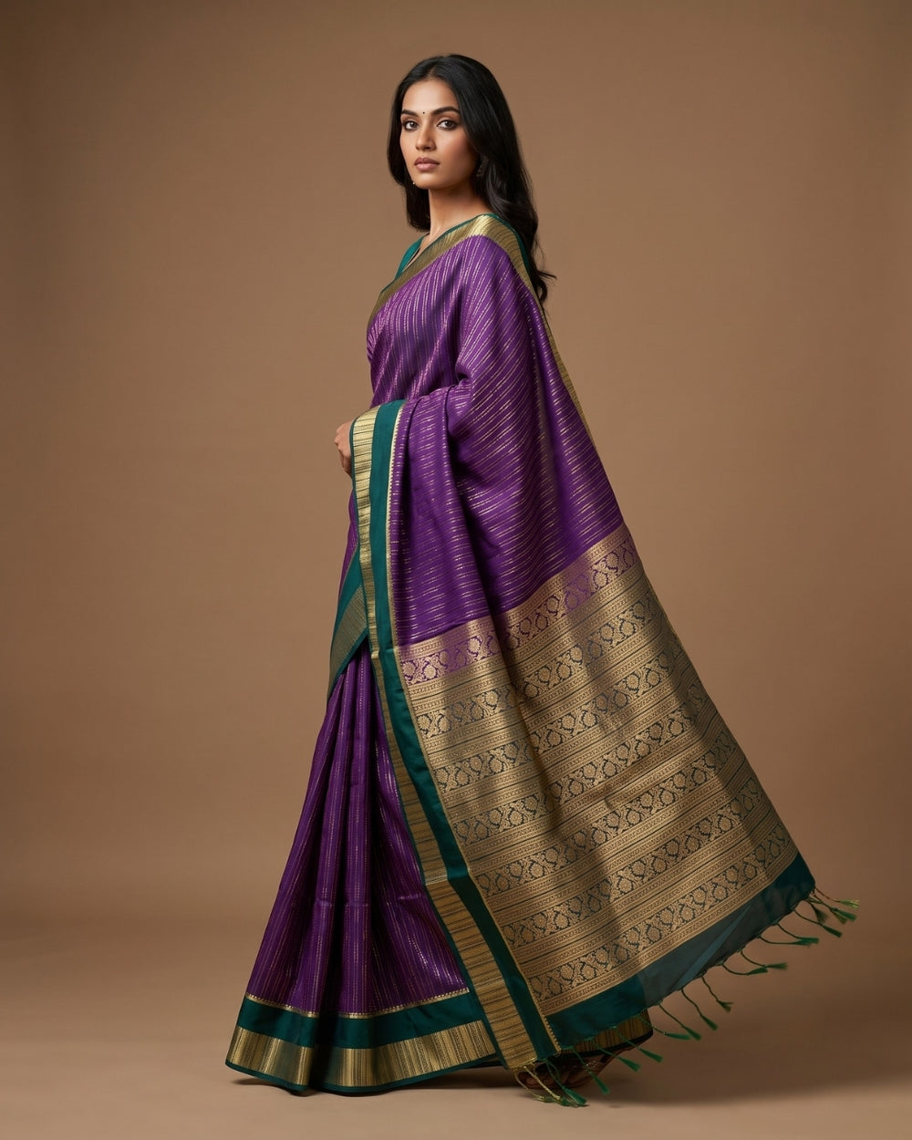 Anandhi — Royal Purple Tana Art Silk Saree