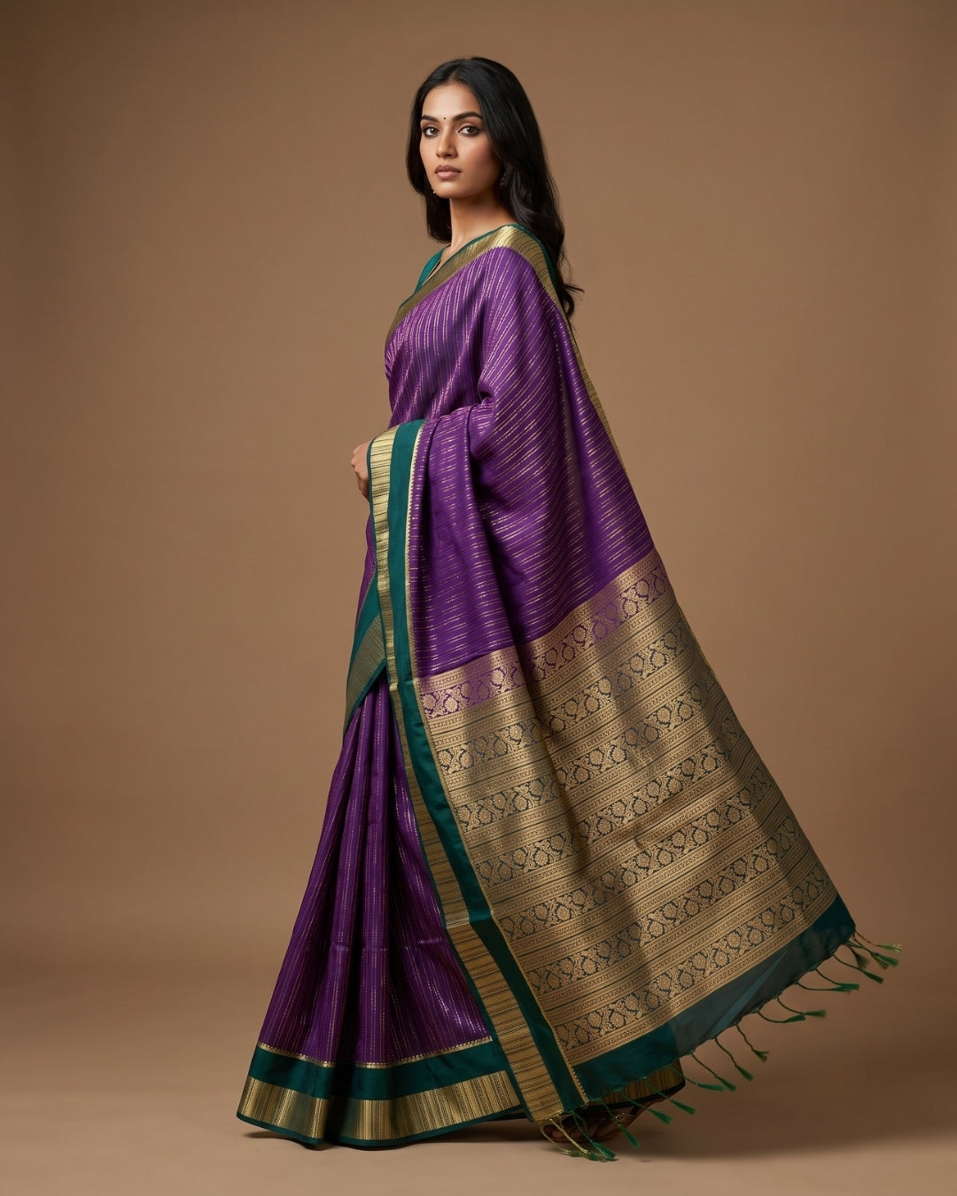 Anandhi — Royal Purple Tana Art Silk Saree