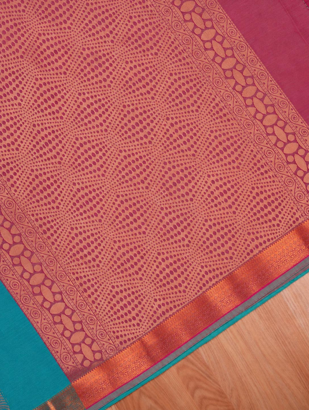 Sundari — Peacock Blue Art Silk Saree – pallu