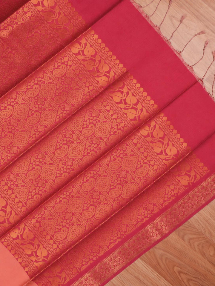 Abinaya — Peach Art Silk Saree – pallu